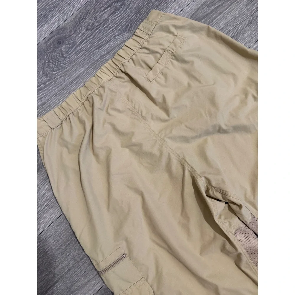 Vintage 90s First Down Safari Cargo Pants Men XXL Khaki Nylon Mesh Vent Gorpcore